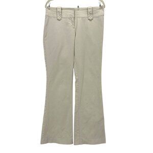 Vintage Cache Womens 10 Pants Wide Leg Flared Ivory 1990s Preppy Retro Career